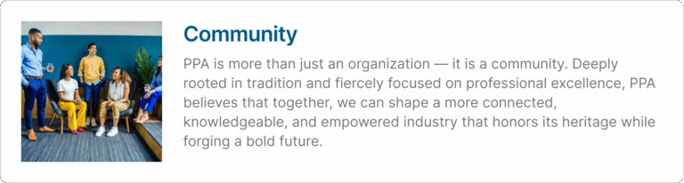 Carousel card titled Community for About Page