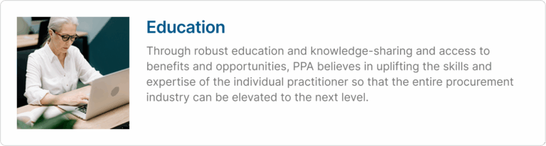 Carousel card titled Education for Procurement U